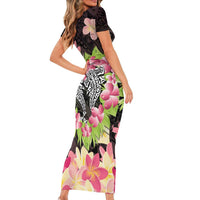 Polynesia Valentine's Day Family Matching Short Sleeve Bodycon Dress and Hawaiian Shirt Hammerhead Shark Plumeria With Polynesian Pattern LT14 - Polynesian Pride
