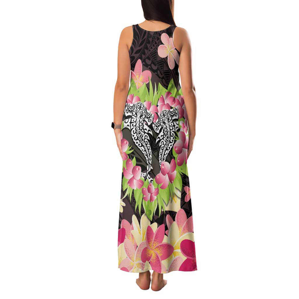 Polynesia Valentine's Day Family Matching Tank Maxi Dress and Hawaiian Shirt Hammerhead Shark Plumeria With Polynesian Pattern LT14 - Polynesian Pride