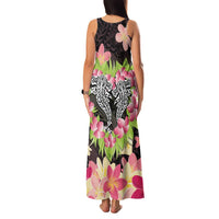 Polynesia Valentine's Day Family Matching Tank Maxi Dress and Hawaiian Shirt Hammerhead Shark Plumeria With Polynesian Pattern LT14 - Polynesian Pride