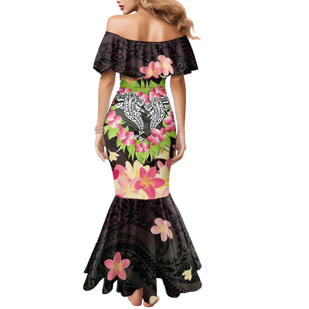 Polynesia Valentine's Day Mermaid Dress Hammerhead Shark Plumeria With Polynesian Pattern LT14 - Polynesian Pride