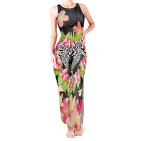 Polynesia Valentine's Day Tank Maxi Dress Hammerhead Shark Plumeria With Polynesian Pattern LT14 Women Black - Polynesian Pride