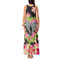 Polynesia Valentine's Day Tank Maxi Dress Hammerhead Shark Plumeria With Polynesian Pattern LT14 - Polynesian Pride