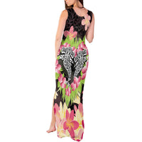 Polynesia Valentine's Day Tank Maxi Dress Hammerhead Shark Plumeria With Polynesian Pattern LT14 - Polynesian Pride