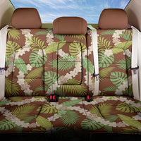 Brown Hawaii Plumeria Lei With Tropical Leaves Back Car Seat Cover