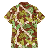 Brown Hawaii Plumeria Lei With Tropical Leaves Family Matching Mermaid Dress and Hawaiian Shirt LT14 - Polynesian Pride