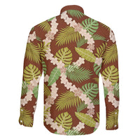 Brown Hawaii Plumeria Lei With Tropical Leaves Family Matching Mermaid Dress and Hawaiian Shirt LT14 - Polynesian Pride