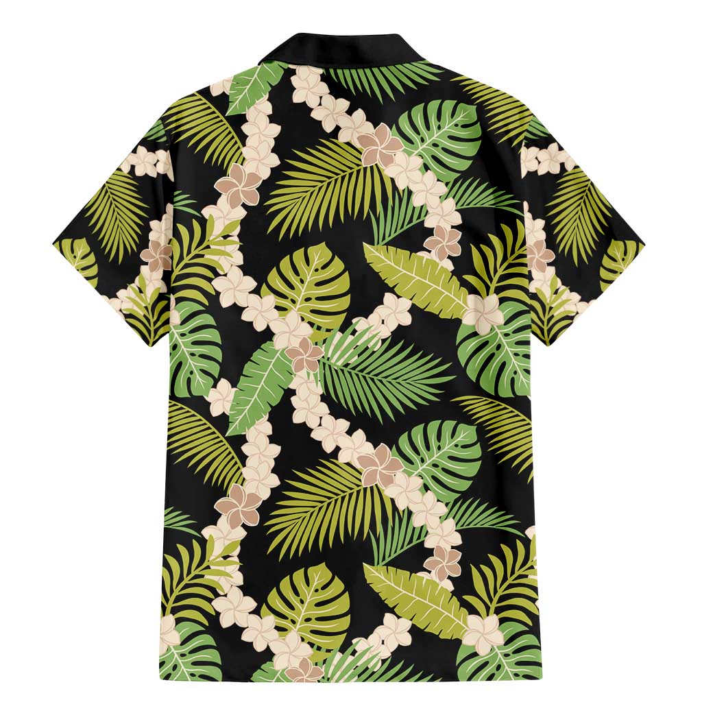 Black Hawaii Plumeria Lei With Tropical Leaves Family Matching Mermaid Dress and Hawaiian Shirt LT14 - Polynesian Pride