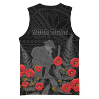 Personalised New Zealand ANZAC Day Basketball Jersey Lest We Forget Soldier Memorial LT15 - Polynesian Pride