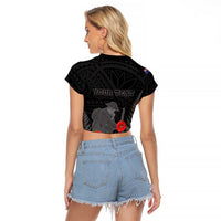 Personalised New Zealand ANZAC Day Raglan Cropped T Shirt Lest We Forget Soldier Memorial LT15 - Polynesian Pride