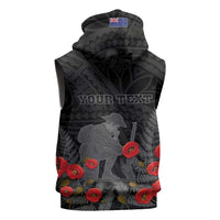 Personalised New Zealand ANZAC Day Sleeveless Zip Hoodie Lest We Forget Soldier Memorial LT15 - Polynesian Pride