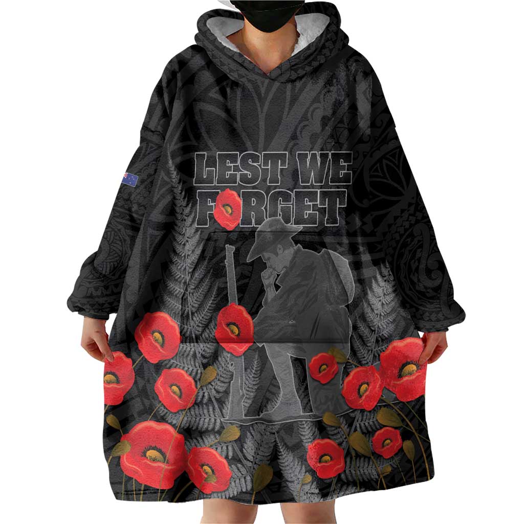 Personalised New Zealand ANZAC Day Wearable Blanket Hoodie Lest We Forget Soldier Memorial LT15 - Polynesian Pride
