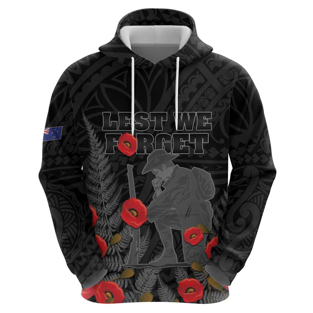 Personalised New Zealand ANZAC Day Zip Hoodie Lest We Forget Soldier Memorial LT15 - Polynesian Pride