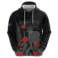 Personalised New Zealand ANZAC Day Zip Hoodie Lest We Forget Soldier Memorial LT15 - Polynesian Pride