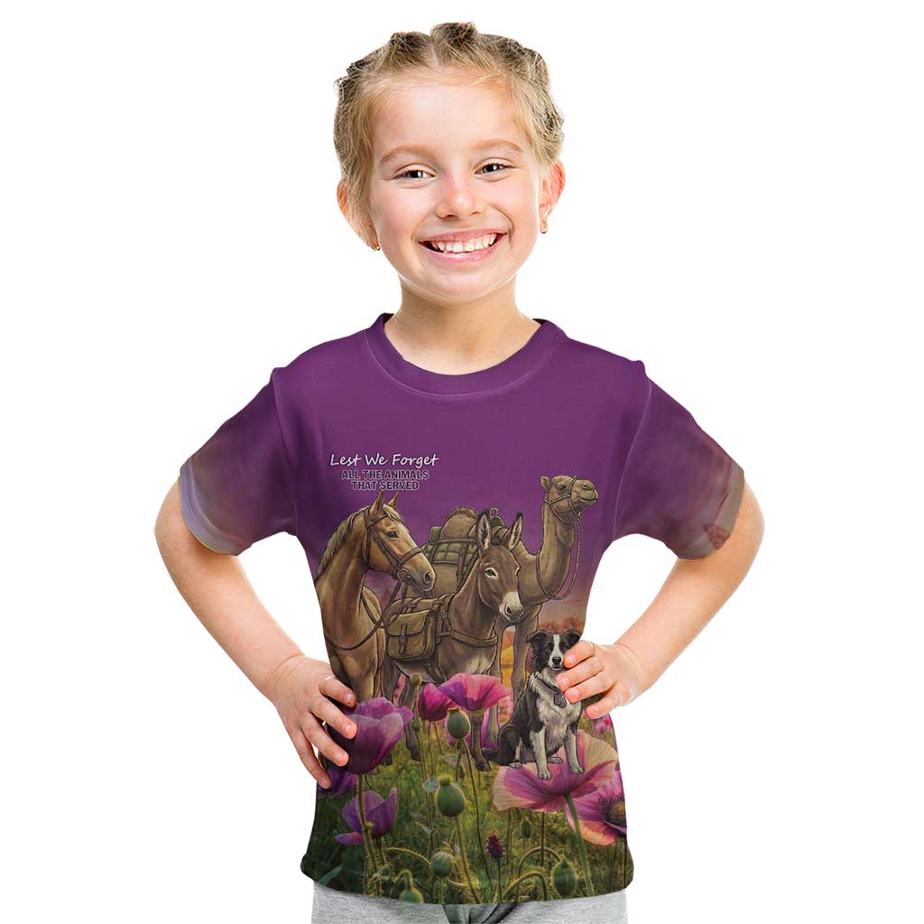 ANZAC Day Kid T Shirt Lest We Forget The Animals Of War
