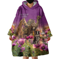 ANZAC Day Wearable Blanket Hoodie Lest We Forget The Animals Of War LT15 - Polynesian Pride