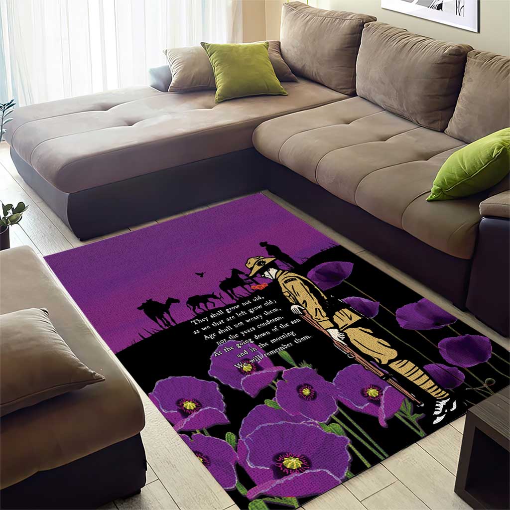 ANZAC Soldier and War Animals Area Rug We Will Remember Them