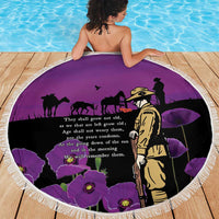 ANZAC Soldier and War Animals Beach Blanket We Will Remember Them