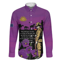 ANZAC Soldier and War Animals Family Matching Mermaid Dress and Hawaiian Shirt We Will Remember Them LT15 Dad's Shirt - Long Sleeve Purple - Polynesian Pride
