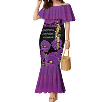 ANZAC Soldier and War Animals Family Matching Mermaid Dress and Hawaiian Shirt We Will Remember Them LT15 Mom's Dress Purple - Polynesian Pride
