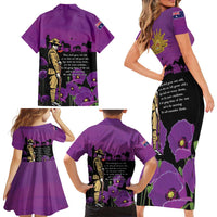 ANZAC Soldier and War Animals Family Matching Short Sleeve Bodycon Dress and Hawaiian Shirt We Will Remember Them LT15 - Polynesian Pride