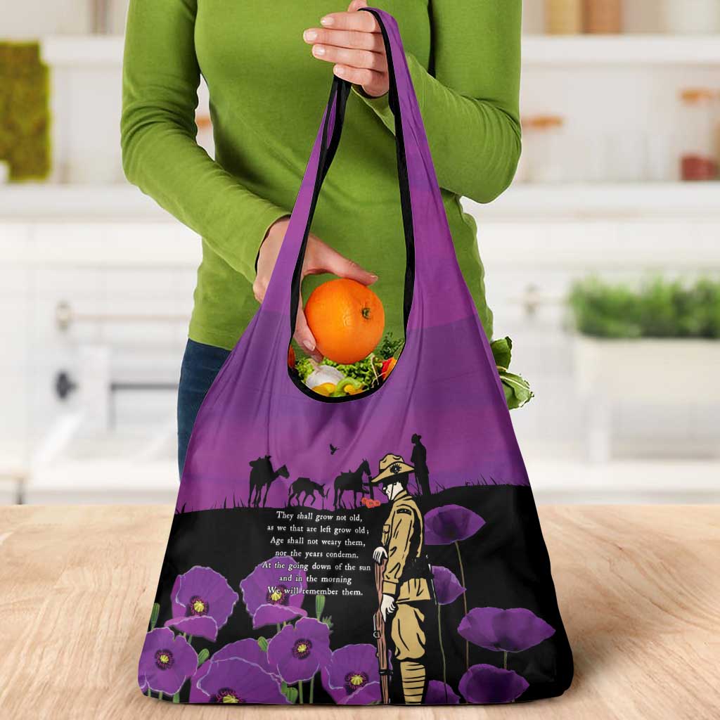 ANZAC Soldier and War Animals Grocery Bag We Will Remember Them