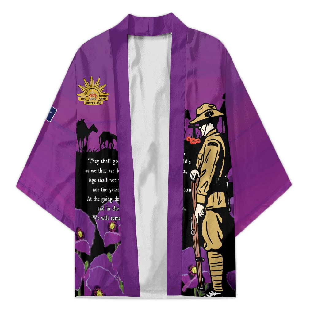 ANZAC Soldier and War Animals Kimono We Will Remember Them