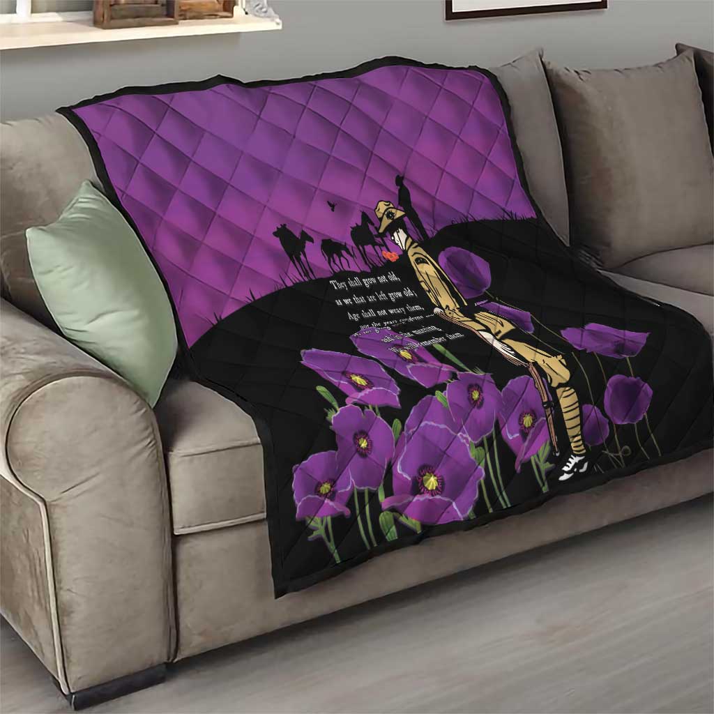 ANZAC Soldier and War Animals Quilt We Will Remember Them