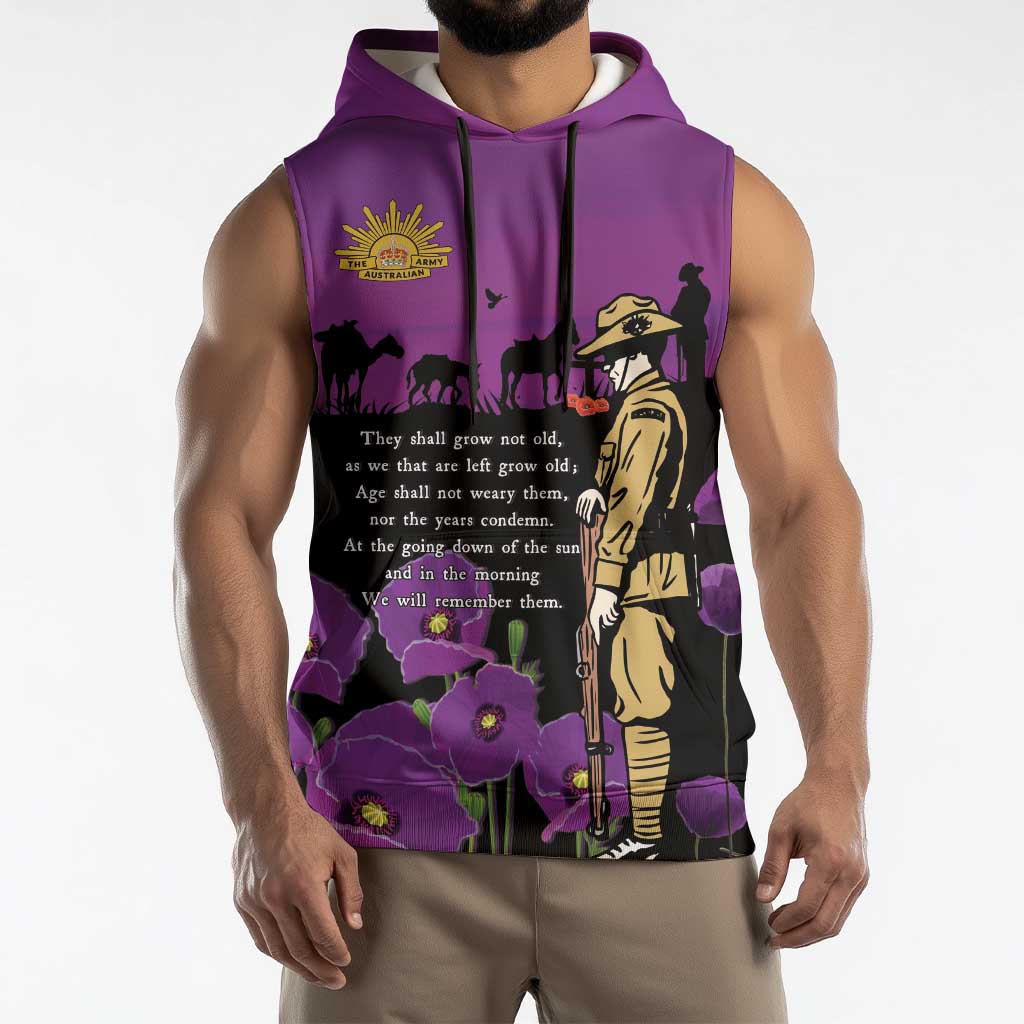 ANZAC Soldier and War Animals Sleeveless Hoodie We Will Remember Them LT15 - Polynesian Pride