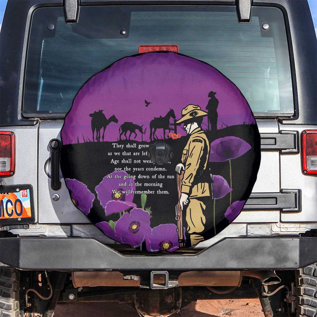 ANZAC Soldier and War Animals Spare Tire Cover We Will Remember Them
