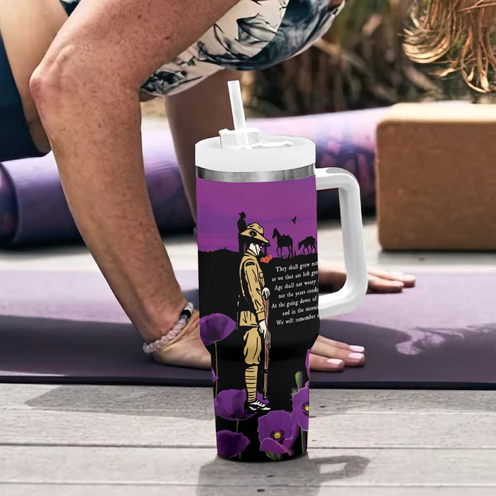 ANZAC Soldier and War Animals Tumbler With Handle We Will Remember Them