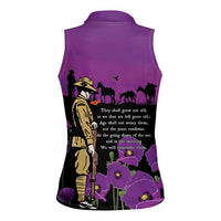 ANZAC Soldier and War Animals Women Sleeveless Polo Shirt We Will Remember Them