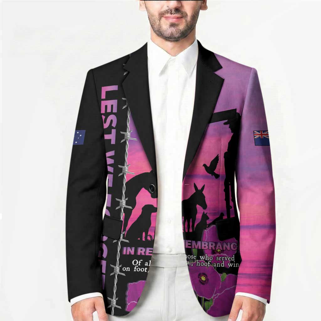 Personalised ANZAC War Animals Blazer Lest We Forget Memorial