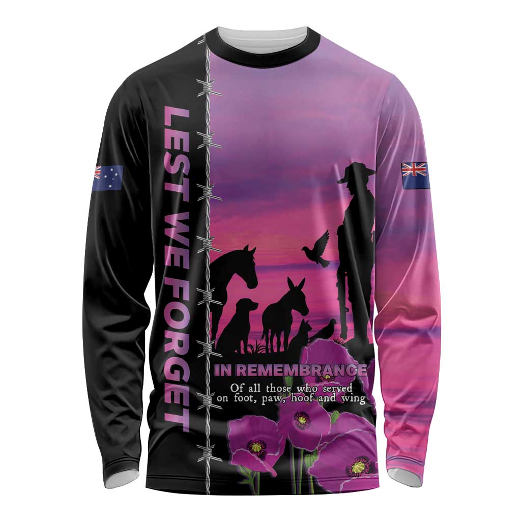 Personalised ANZAC War Animals Long Sleeve Shirt Lest We Forget Memorial