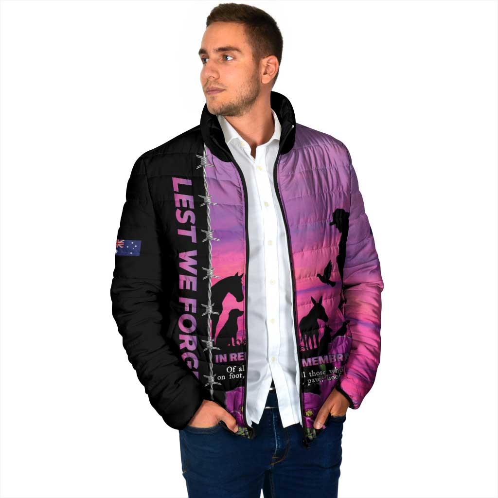 Personalised ANZAC War Animals Padded Jacket Lest We Forget Memorial
