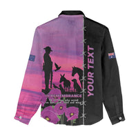 Personalised ANZAC War Animals Women Casual Shirt Lest We Forget Memorial