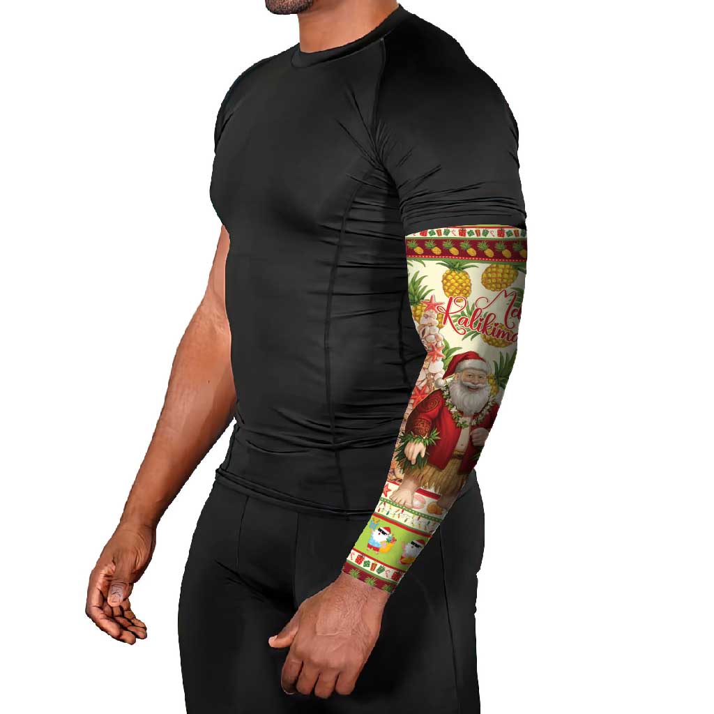 Hawaiian Santa Aloha Pineapple Christmas Arm Sleeves Mele Kalikimaka - Polynesian Pride
