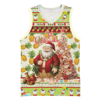 Hawaiian Santa Aloha Pineapple Christmas Basketball Jersey Mele Kalikimaka LT15 Unisex Cream - Polynesian Pride
