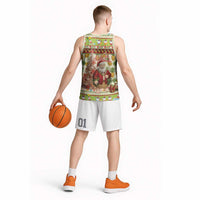 Hawaiian Santa Aloha Pineapple Christmas Basketball Jersey Mele Kalikimaka LT15 - Polynesian Pride