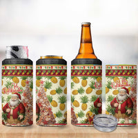 Hawaiian Santa Aloha Pineapple Christmas 4 in 1 Can Cooler Tumbler Mele Kalikimaka LT15 - Polynesian Pride