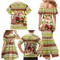 Hawaiian Santa Aloha Pineapple Christmas Family Matching Mermaid Dress and Hawaiian Shirt Mele Kalikimaka LT15 - Polynesian Pride