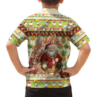 Hawaiian Santa Aloha Pineapple Christmas Family Matching Tank Maxi Dress and Hawaiian Shirt Mele Kalikimaka LT15 - Polynesian Pride