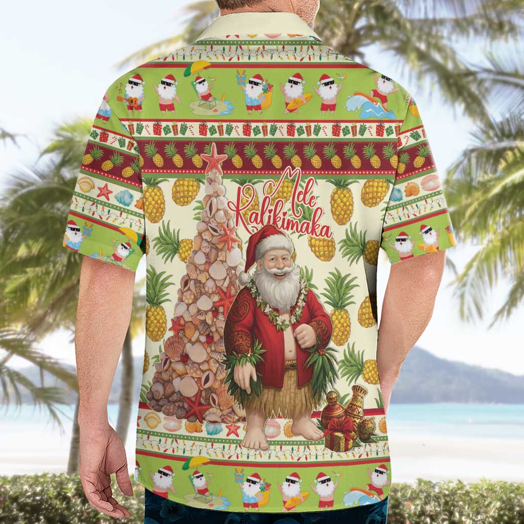 Hawaiian Santa Aloha Pineapple Christmas Hawaiian Shirt Mele Kalikimaka - Polynesian Pride
