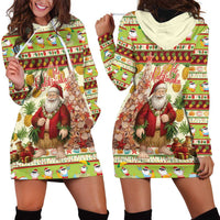 Hawaiian Santa Aloha Pineapple Christmas Hoodie Dress Mele Kalikimaka LT15 - Polynesian Pride