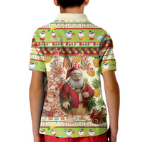 Hawaiian Santa Aloha Pineapple Christmas Kid Polo Shirt Mele Kalikimaka - Polynesian Pride