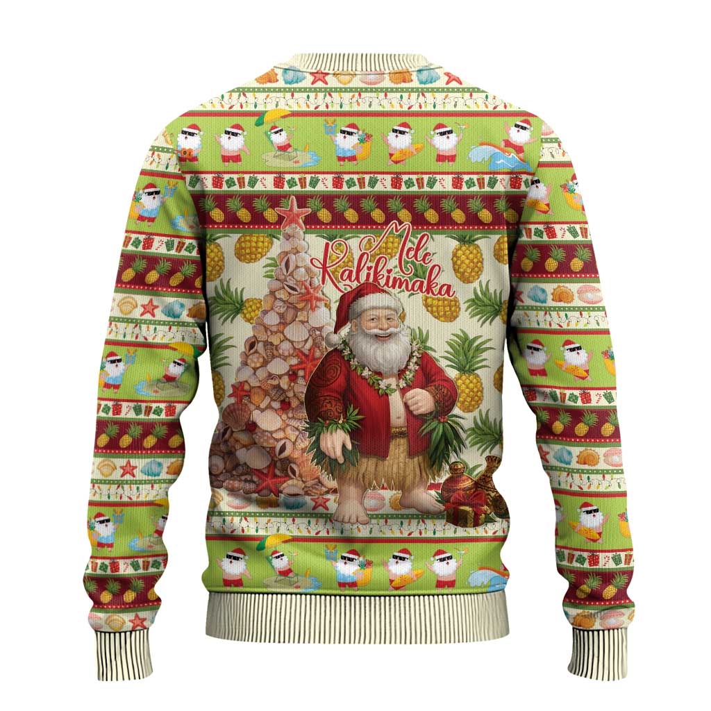 Hawaiian Santa Aloha Pineapple Christmas Ugly Christmas Sweater Mele Kalikimaka LT15 - Polynesian Pride