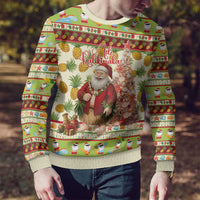 Hawaiian Santa Aloha Pineapple Christmas Ugly Christmas Sweater Mele Kalikimaka LT15 - Polynesian Pride