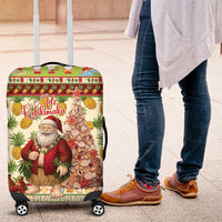 Hawaiian Santa Aloha Pineapple Christmas Luggage Cover Mele Kalikimaka LT15 Cream - Polynesian Pride