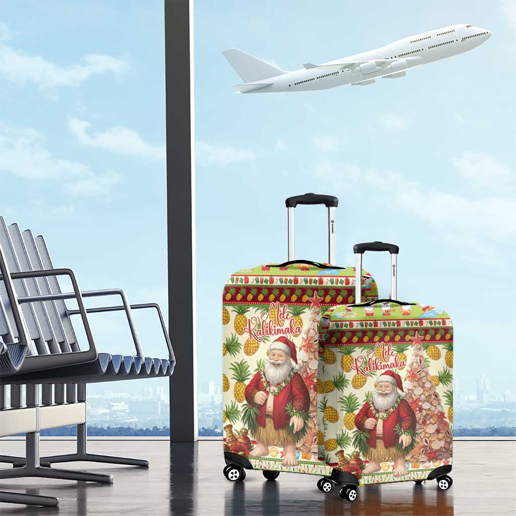 Hawaiian Santa Aloha Pineapple Christmas Luggage Cover Mele Kalikimaka LT15 - Polynesian Pride