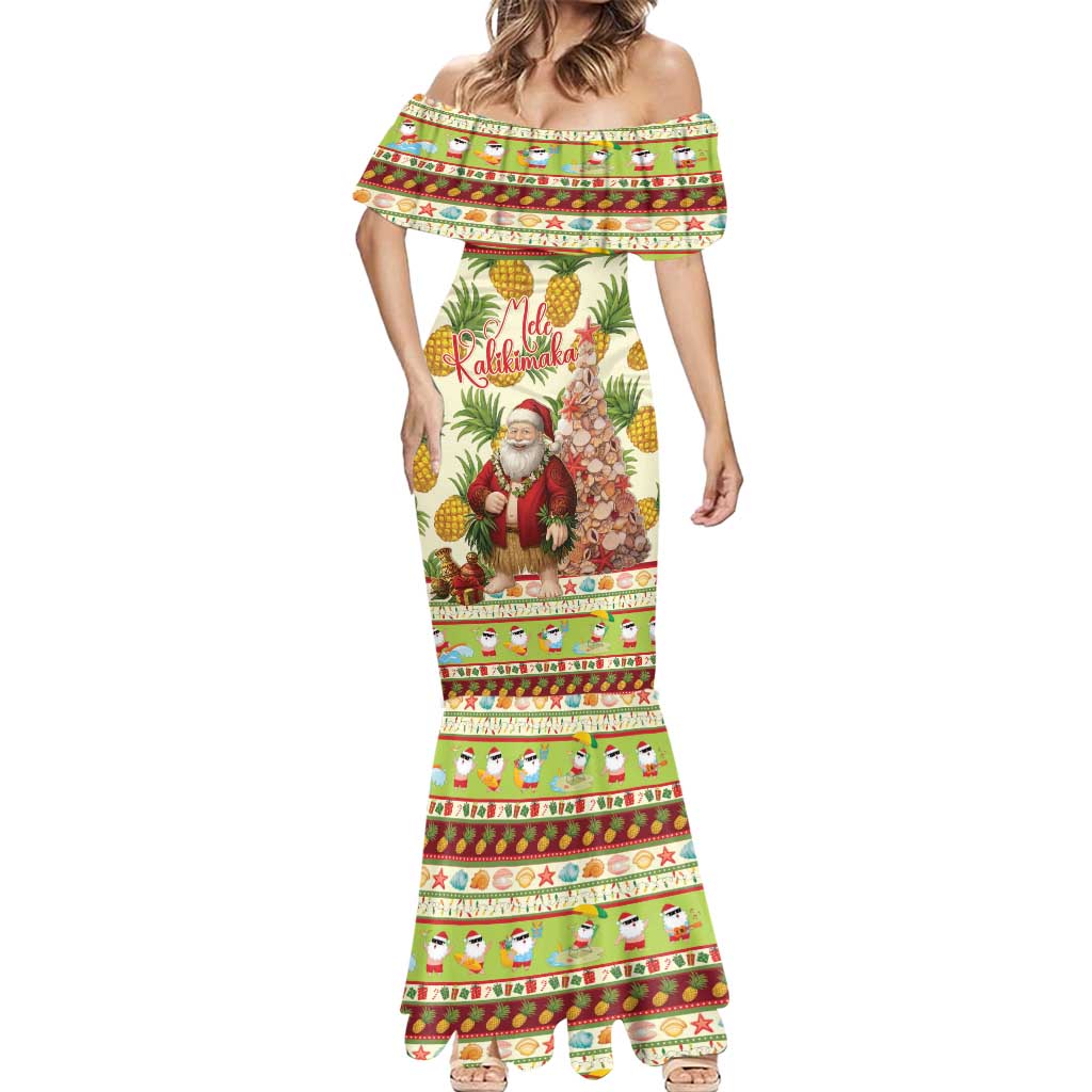Hawaiian Santa Aloha Pineapple Christmas Mermaid Dress Mele Kalikimaka LT15 - Polynesian Pride