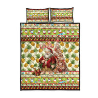 Hawaiian Santa Aloha Pineapple Christmas Quilt Bed Set Mele Kalikimaka LT15 - Polynesian Pride